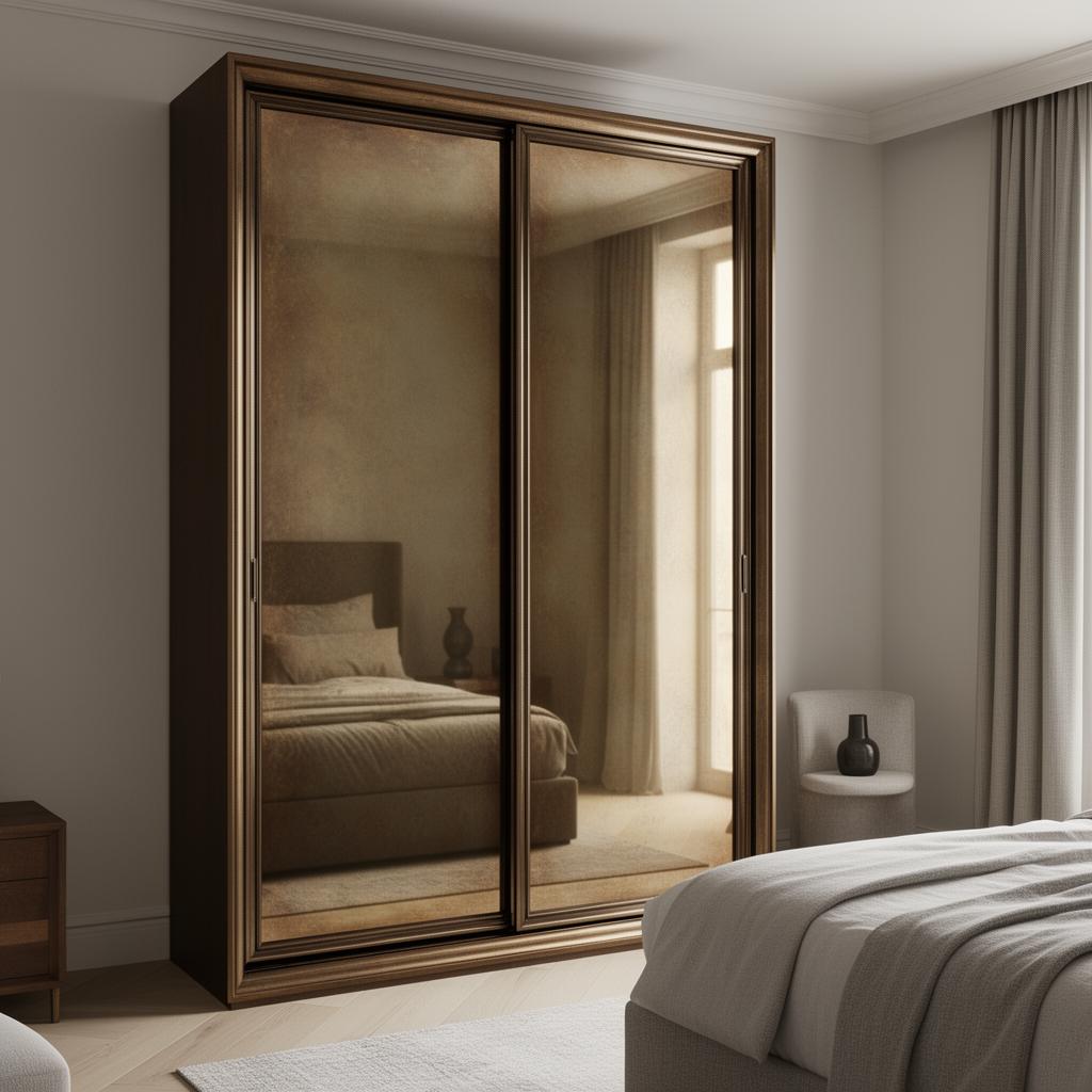 Bronze mirrored sliding wardrobe doors
